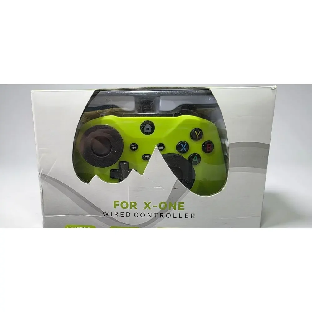 Wired Xbox One Controller Neon Green Mappable Buttons Dual Rumble USB-C New